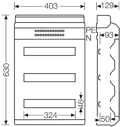 Quadro Estanque HENSEL IP54 48 módulos 4x12x18 mm - Image 6