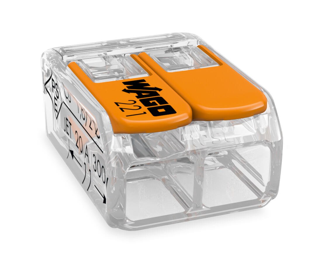 Ligadores WAGO 2×0,5-4mm 221-412 (CAIXA 100 UNIDADES)