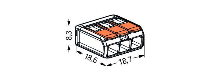 Ligadores WAGO 3×0,5-4mm 221-413 (CAIXA 50 UNIDADES) - Image 2