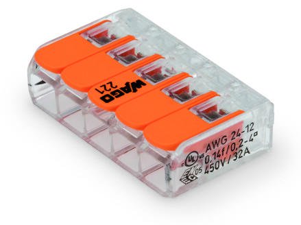 Ligadores WAGO 5×0,5-4mm 221-415 (CAIXA 25 UNIDADES) - Image 3