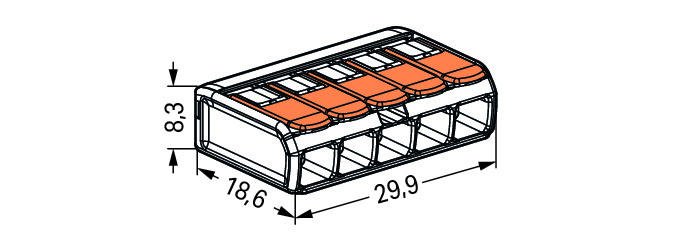 Ligadores WAGO 5×0,5-4mm 221-415 (CAIXA 25 UNIDADES) - Image 2